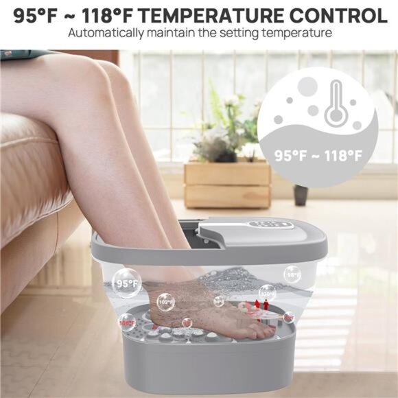 Collapsible Foot Spa Electric Rotary Massage, Foot Bath with Heat - Picture 4 of 7